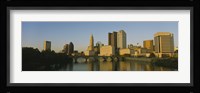 High angle view of buildings at the waterfront, Columbus, Ohio, USA Fine Art Print