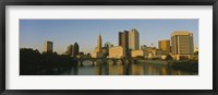 High angle view of buildings at the waterfront, Columbus, Ohio, USA Fine Art Print