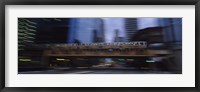 Electric train crossing a bridge, Chicago, Illinois, USA Fine Art Print