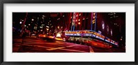Low angle view of buildings at night, Radio City Music Hall, Rockefeller Center, Manhattan, New York City, New York State, USA Fine Art Print