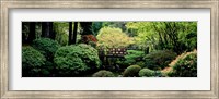 Panoramic view of a garden, Japanese Garden, Washington Park, Portland, Oregon Fine Art Print