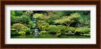 Waterfall in a garden, Japanese Garden, Washington Park, Portland, Oregon, USA Fine Art Print