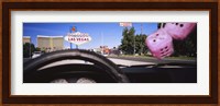 Welcome sign board at a road side viewed from a car, Las Vegas, Nevada Fine Art Print