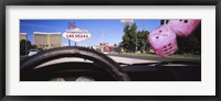 Welcome sign board at a road side viewed from a car, Las Vegas, Nevada Fine Art Print