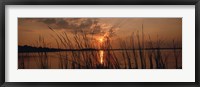 Sunset over a lake, Lake Travis, Austin, Texas Fine Art Print