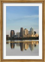Reflection of buildings in water, Town Lake, Austin, Texas Fine Art Print