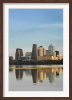 Reflection of buildings in water, Town Lake, Austin, Texas Fine Art Print