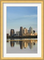 Reflection of buildings in water, Town Lake, Austin, Texas Fine Art Print