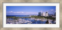Ala Wai, Honolulu, Hawaii with Boats Fine Art Print