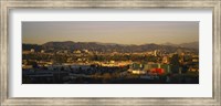 High angle view of a city, San Gabriel Mountains, Hollywood Hills, City of Los Angeles, California, USA Fine Art Print