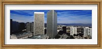 High angle view of a city, San Gabriel Mountains, Hollywood Hills, Century City, City of Los Angeles, California, USA Fine Art Print