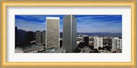 High angle view of a city, San Gabriel Mountains, Hollywood Hills, Century City, City of Los Angeles, California, USA Fine Art Print