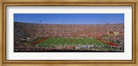 High angle view of a football stadium full of spectators, Los Angeles Memorial Coliseum, City of Los Angeles, California, USA Fine Art Print