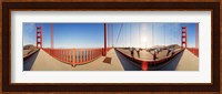 Group of people on a suspension bridge, Golden Gate Bridge, San Francisco, California, USA Fine Art Print