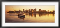 Ferry moving in the sea, Boston Harbor, Boston, Massachusetts, USA Fine Art Print