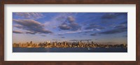 New York Skyline from a Distance with Cloudy Sky Fine Art Print