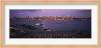 Glowing Moon over New York Skyline Fine Art Print
