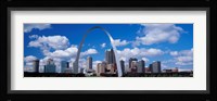 Metal arch in front of buildings, Gateway Arch, St. Louis, Missouri, USA Fine Art Print