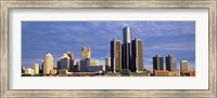 Skyscrapers at the waterfront, Detroit, Michigan Fine Art Print