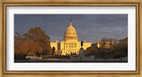 Pond in front of a government building, Capitol Building, Washington DC, USA Fine Art Print