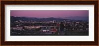 High angle view of an observatory in a city, Griffith Park Observatory, City of Los Angeles, California, USA Fine Art Print