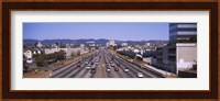 High angle view of cars on the road, 405 Freeway, City of Los Angeles, California, USA Fine Art Print