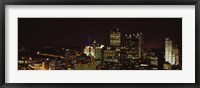 Buildings lit up at night in a city, Pittsburgh Pennsylvania, USA Fine Art Print