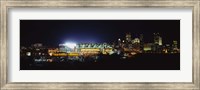 Stadium lit up at night in a city, Heinz Field, Three Rivers Stadium, Pittsburgh, Pennsylvania, USA Fine Art Print