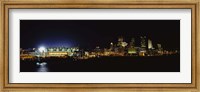 Stadium lit up at night in a city, Heinz Field, Three Rivers Stadium,Pittsburgh, Pennsylvania, USA Fine Art Print