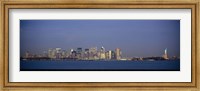 New York Waterfront at Night with the Statue of Liberty Fine Art Print