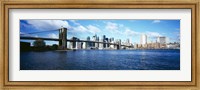 Bridge across a river, Brooklyn Bridge, Manhattan Fine Art Print