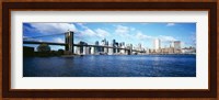 Bridge across a river, Brooklyn Bridge, Manhattan Fine Art Print