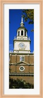 Low angle view of a clock tower, Independence Hall, Philadelphia, Pennsylvania, USA Fine Art Print