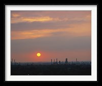 Sunset over a refinery, Philadelphia, Pennsylvania, USA Fine Art Print