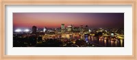 Baltimore with Pink Sky at Dusk Fine Art Print