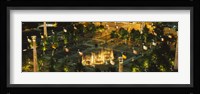 High angle view of fountains in a park lit up at night, Centennial Olympic Park, Atlanta, Georgia, USA Fine Art Print