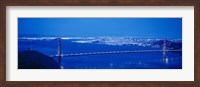 High angle view of a bridge lit up at night, Golden Gate Bridge, San Francisco, California Fine Art Print