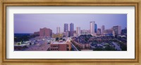 Skyscrapers in a city at dusk, Fort Worth, Texas, USA Fine Art Print