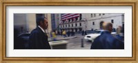 Two people walking, New York Stock Exchange, Wall Street, Times Square, Manhattan, New York City, New York State, USA Fine Art Print