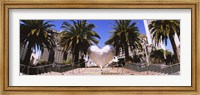 Low angle view of a heart shape sculpture on the steps, Union Square, San Francisco, California, USA Fine Art Print