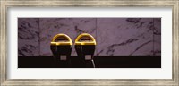 Close-up of two expired parking meters, San Francisco, California, USA Fine Art Print