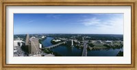 High angle view of a river passing through a city, Austin, Texas, USA Fine Art Print