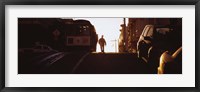 Cable car on the tracks at sunset, San Francisco, California, USA Fine Art Print