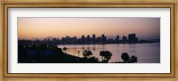 Silhouette of buildings at the waterfront, San Diego, San Diego Bay, San Diego County, California, USA Fine Art Print