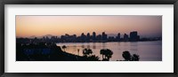 Silhouette of buildings at the waterfront, San Diego, San Diego Bay, San Diego County, California, USA Fine Art Print
