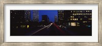 Buildings lit up at night, Century City, Los Angeles, California, USA Fine Art Print