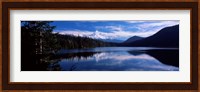 Reflection of clouds in water, Mt Hood, Lost Lake, Mt. Hood National Forest, Hood River County, Oregon, USA Fine Art Print
