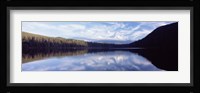 Reflection of clouds in a lake, Mt Hood viewed from Lost Lake, Mt. Hood National Forest, Hood River County, Oregon, USA Fine Art Print