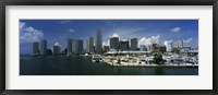Skyscrapers at the waterfront viewed from Biscayne Bay, Ocean Drive, South Beach, Miami Beach, Florida, USA Fine Art Print