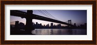 Low angle view of a bridge, Manhattan Bridge, Lower Manhattan, New York City, New York State, USA Fine Art Print